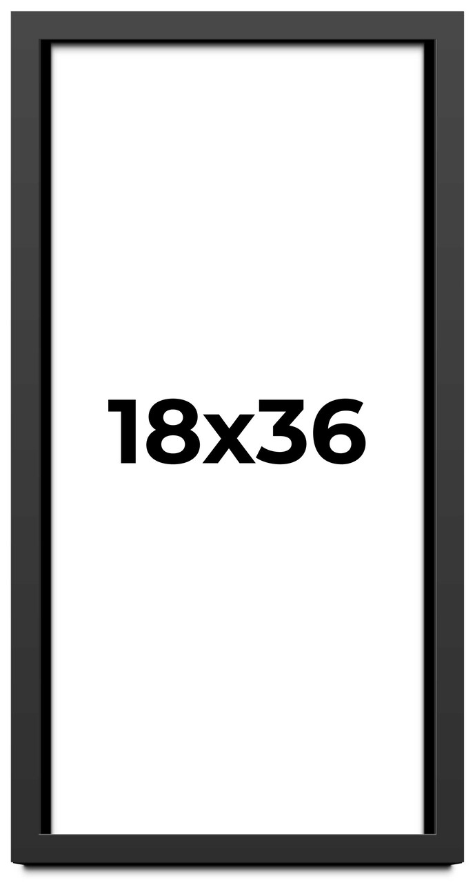 Panoramic Flat Black Picture Frame - UV Acrylic, Foam Board Backing, Hanging Hardware